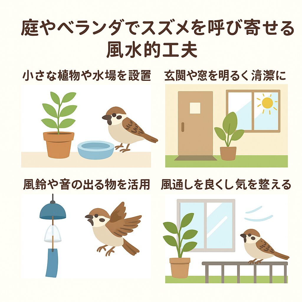 庭やベランダでスズメを呼び寄せる風水的工夫