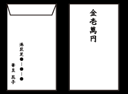 ご祝儀袋に書かれた壱萬円の文字(大字使用の例)