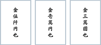 香典袋に薄墨で記載された壱萬円の文字(弔事のマナー)