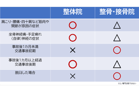 接骨院と整体院の違いを示す図解