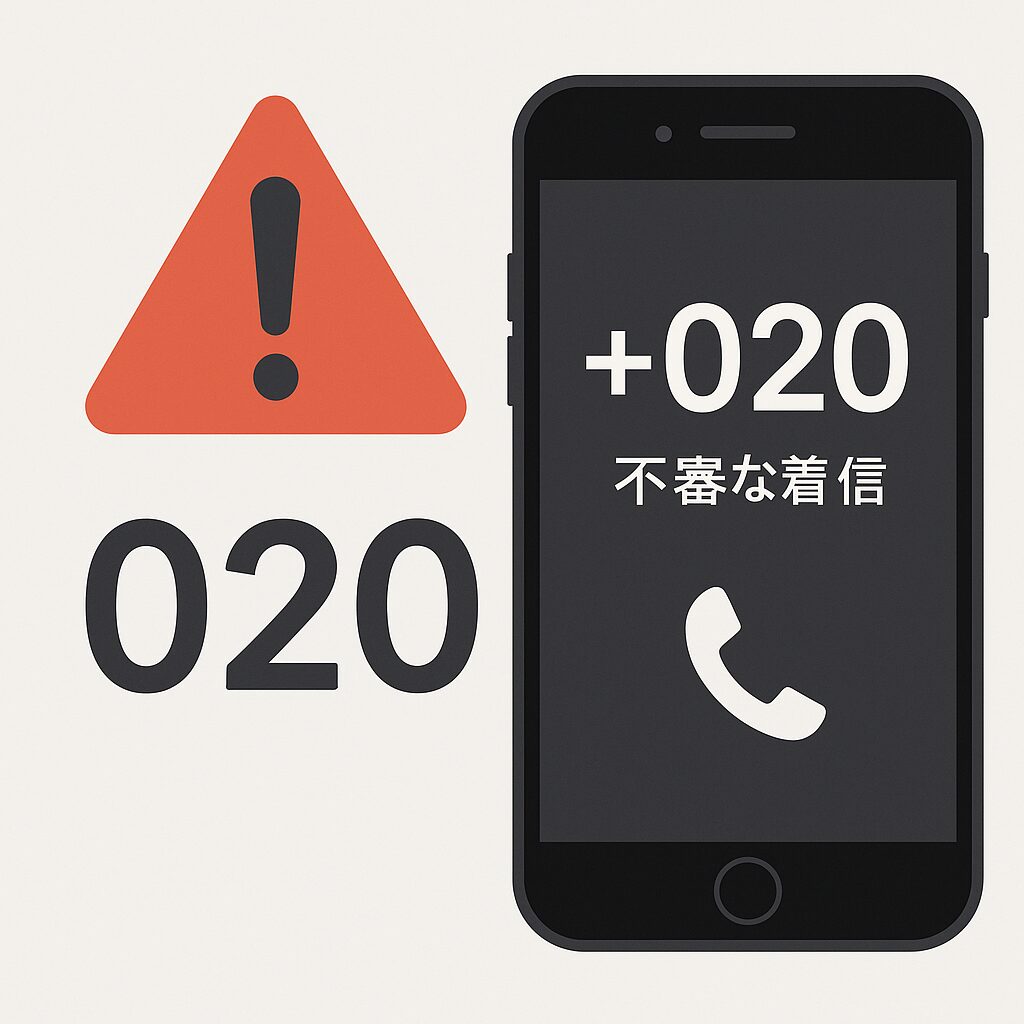 020番号とスマートフォン、注意マークを組み合わせた安全対策イメージ