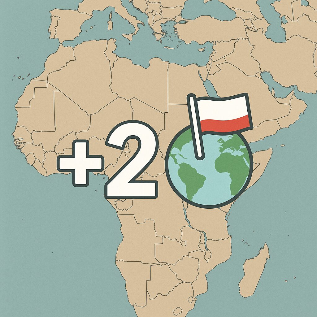 アフリカ・中東地域の地図と国番号+2のイメージ