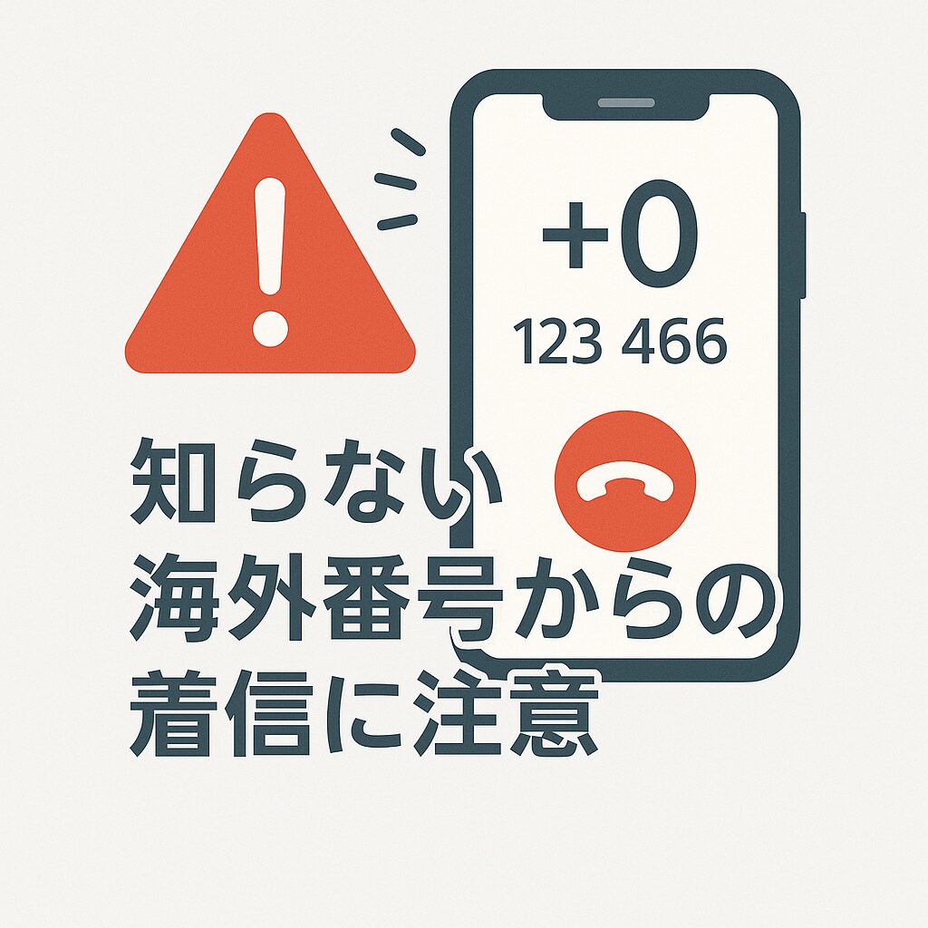 知らない海外番号からの着信に注意するイメージ図