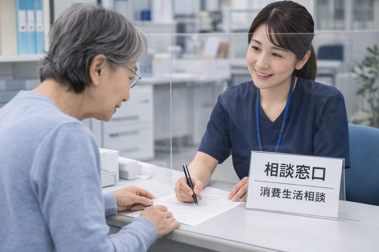 相談窓口や消費生活相談をイメージした写真素材（無料素材向け）