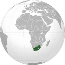 南アフリカの地図と国番号27の表示