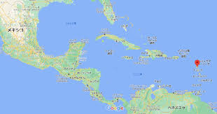 グアドループの位置を示すカリブ海地図