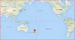 ニュージーランドの地図と+64の位置