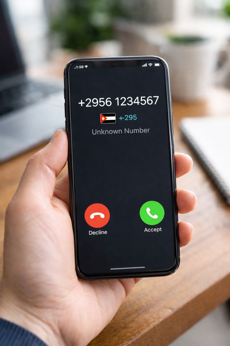 スマートフォンに海外からの不審な着信が表示されて困っている様子のイメージ画像(無料素材:スマホ画面に不明な国際番号の着信が出ている写真)