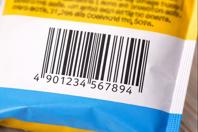 商品パッケージに印刷されたバーコードの写真