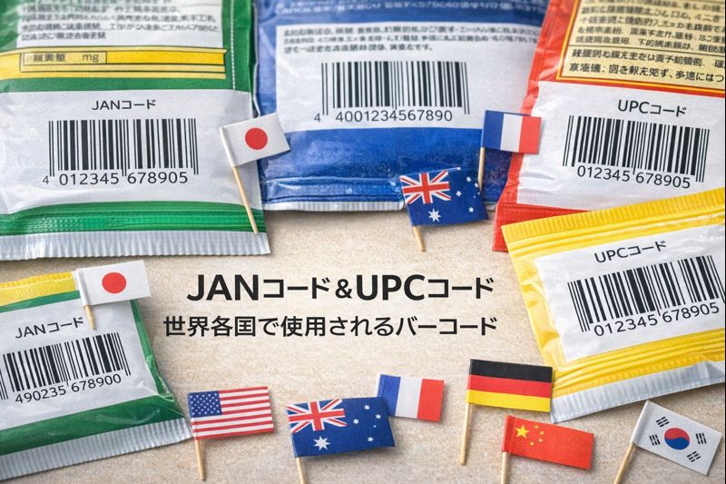 世界各国で使われているJANコードやUPCコードのイメージ