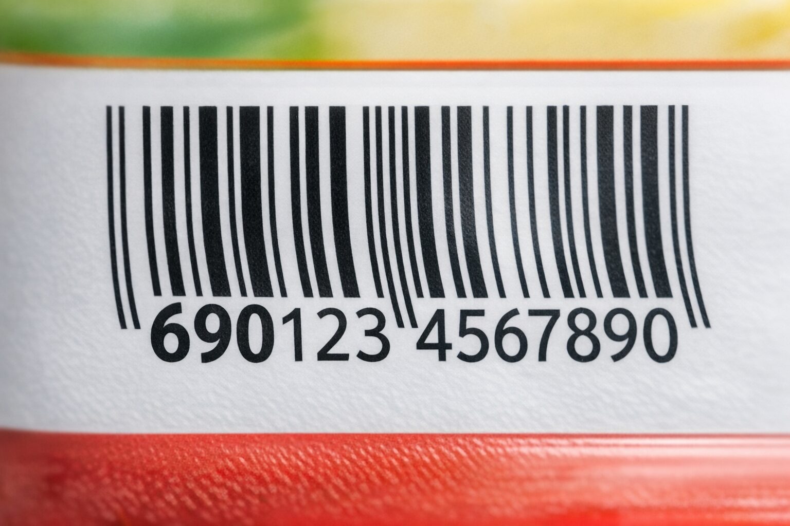 商品パッケージのバーコード部分を拡大した写真。数字が6から始まっている様子が分かる画像。無料素材サイトで取得できるイメージ。